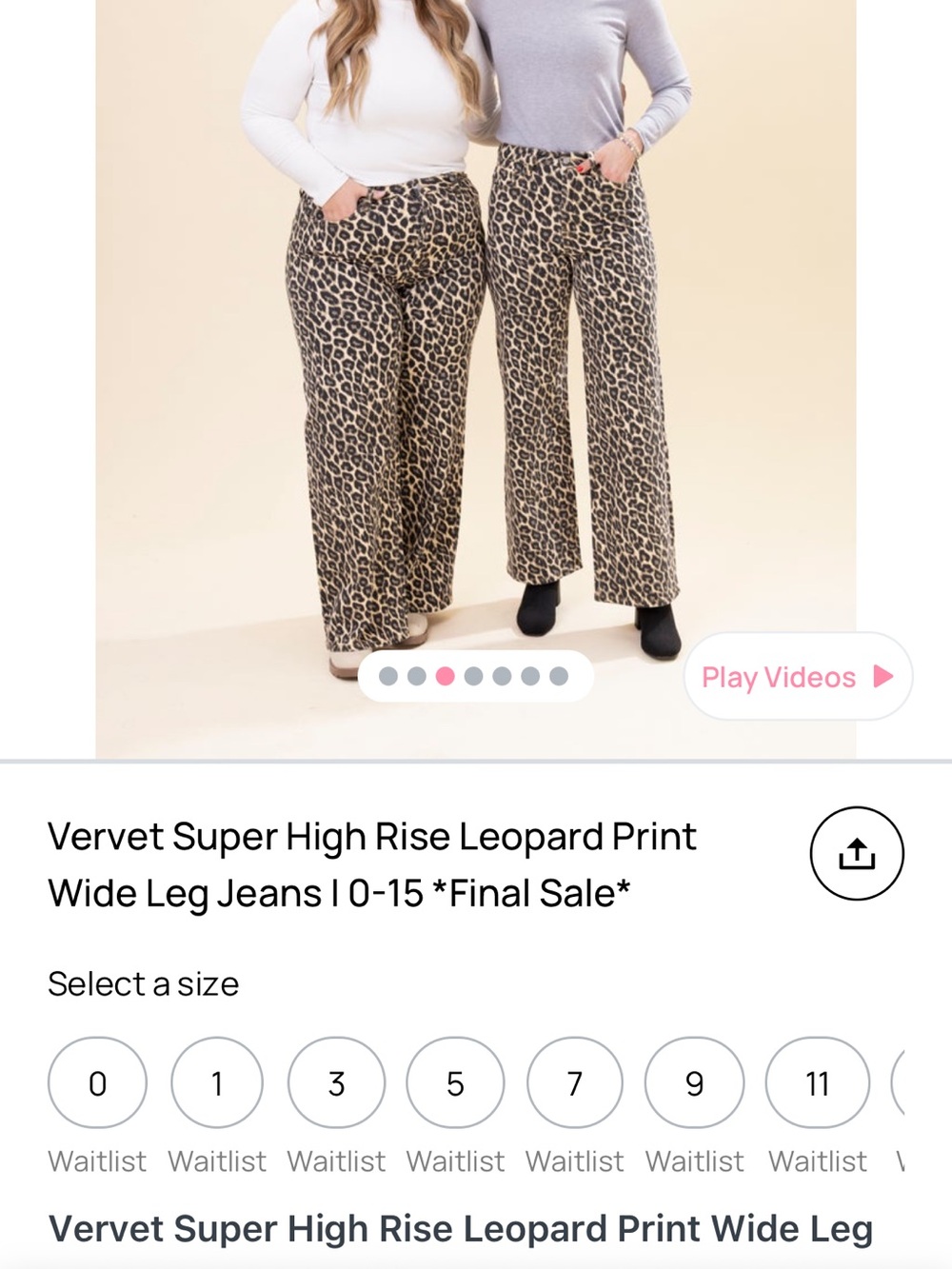 Vervet Super High Rise Leopard Print Wide Leg Pants - Brown/Black